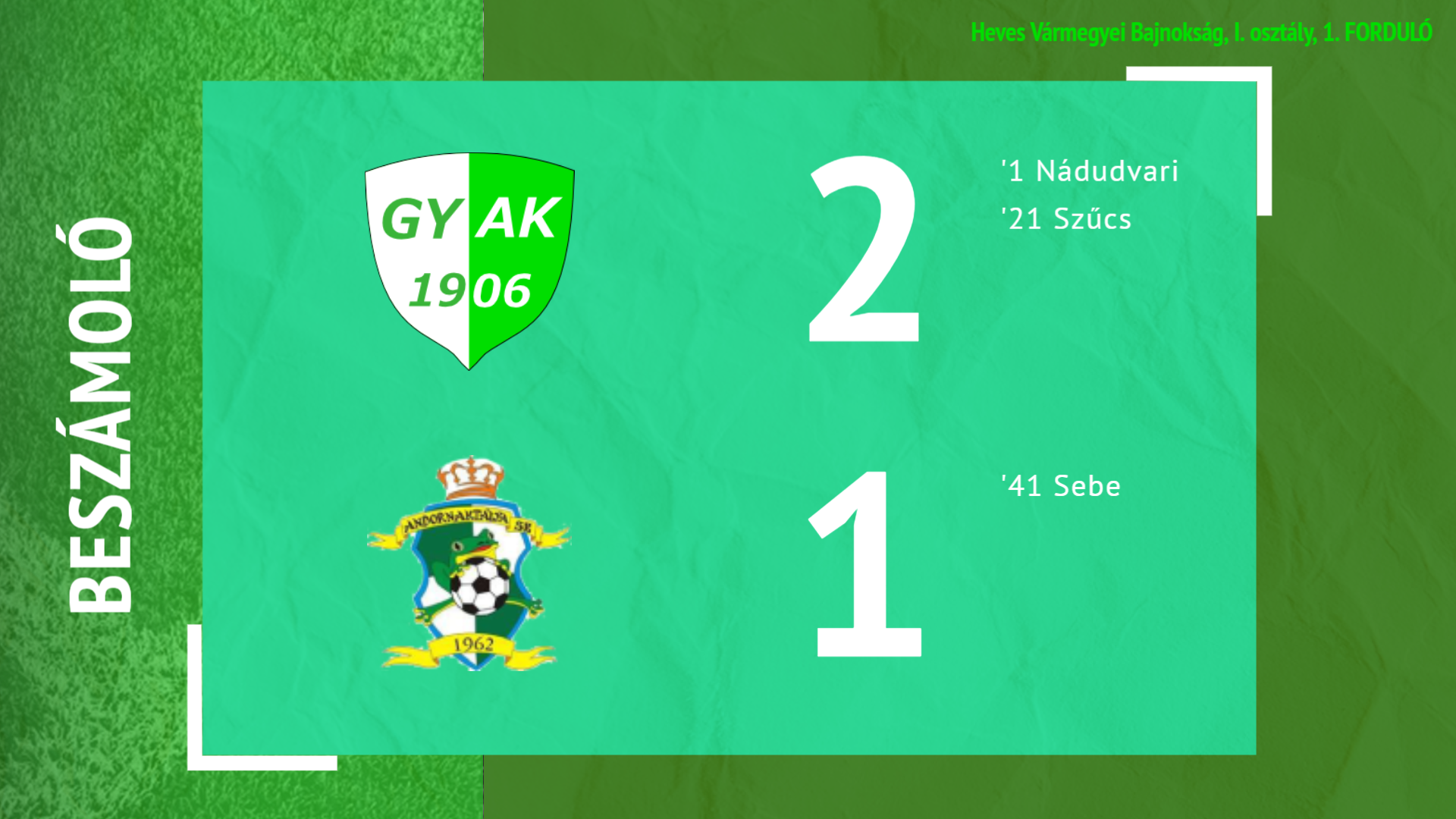 Kiváló kezdés!